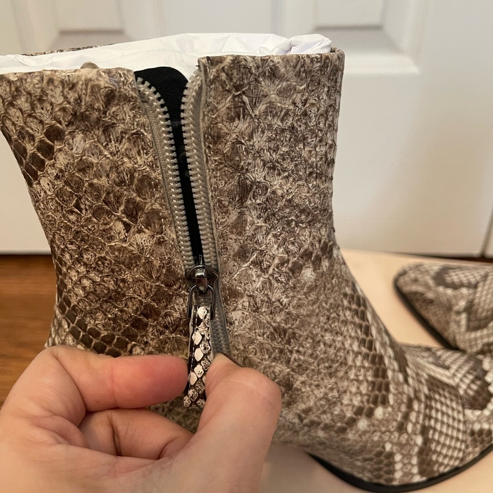 Alexandre Birman Python Pattern Ankle Boots - Tan - Picture 8 of 12